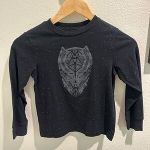 Marvel Black Panther Black Long Sleeve Kids Tee with Graphic